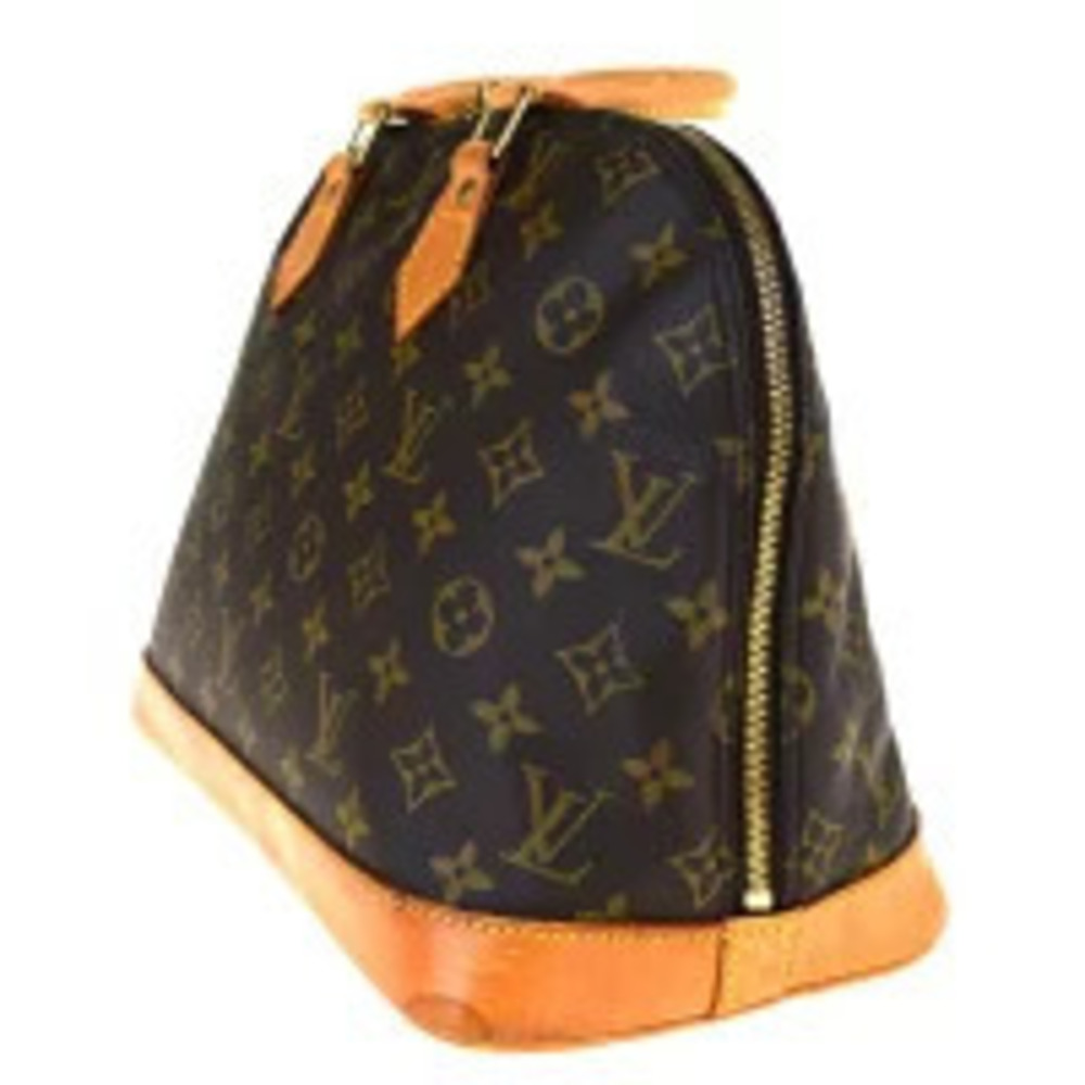 Louis Vuitton leather Alma Monogram Handbag Brown